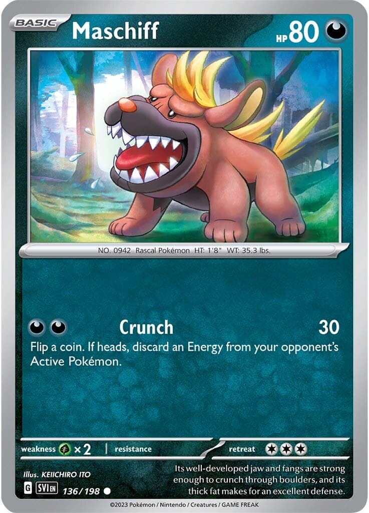 Maschiff (136/198) [Scarlet & Violet: Base Set] Pokemon Single Pokémon  | Multizone: Comics And Games
