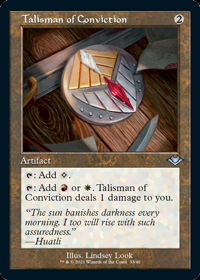Talisman of Conviction (Retro Foil Etched) [Modern Horizons] MTG Single Magic: The Gathering  | Multizone: Comics And Games