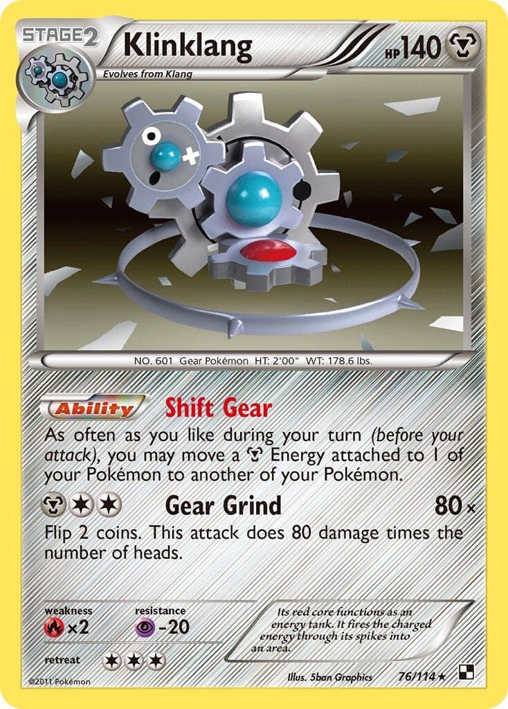 Klinklang (76/114) (Cracked Ice Holo) (Blister Exclusive) [Black & White: Base Set] Pokemon Single Pokémon  | Multizone: Comics And Games