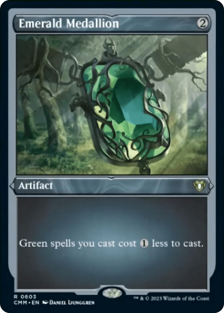 Emerald Medallion (Foil Etched) [Commander Masters] MTG Single Magic: The Gathering  | Multizone: Comics And Games