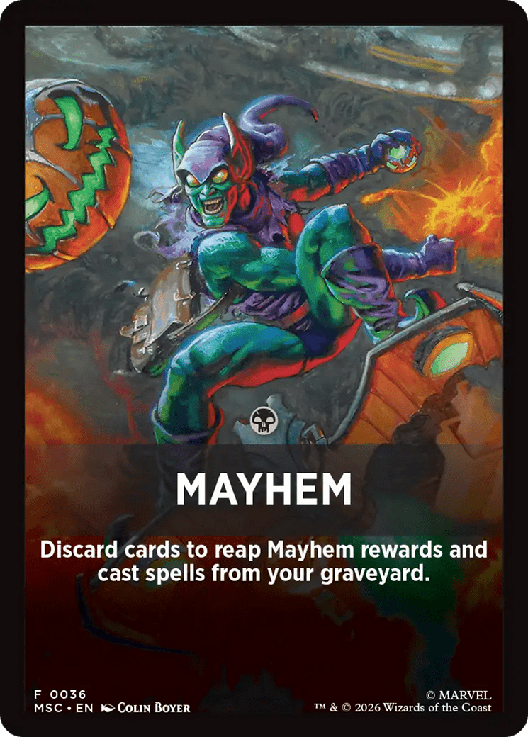 Mayhem Theme Card [Marvel Super Heroes Commander] MTG Single Magic: The Gathering  | Multizone: Comics And Games