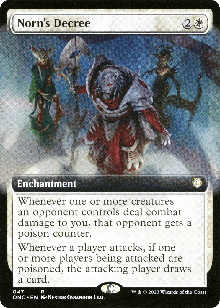 Norn's Decree (Extended Art) [Phyrexia: All Will Be One Commander] MTG Single Magic: The Gathering  | Multizone: Comics And Games