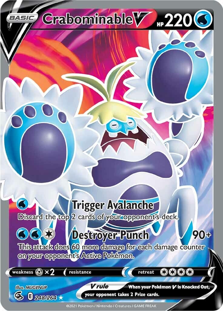 Crabominable V (248/264) [Sword & Shield: Fusion Strike] Pokemon Single Pokémon  | Multizone: Comics And Games
