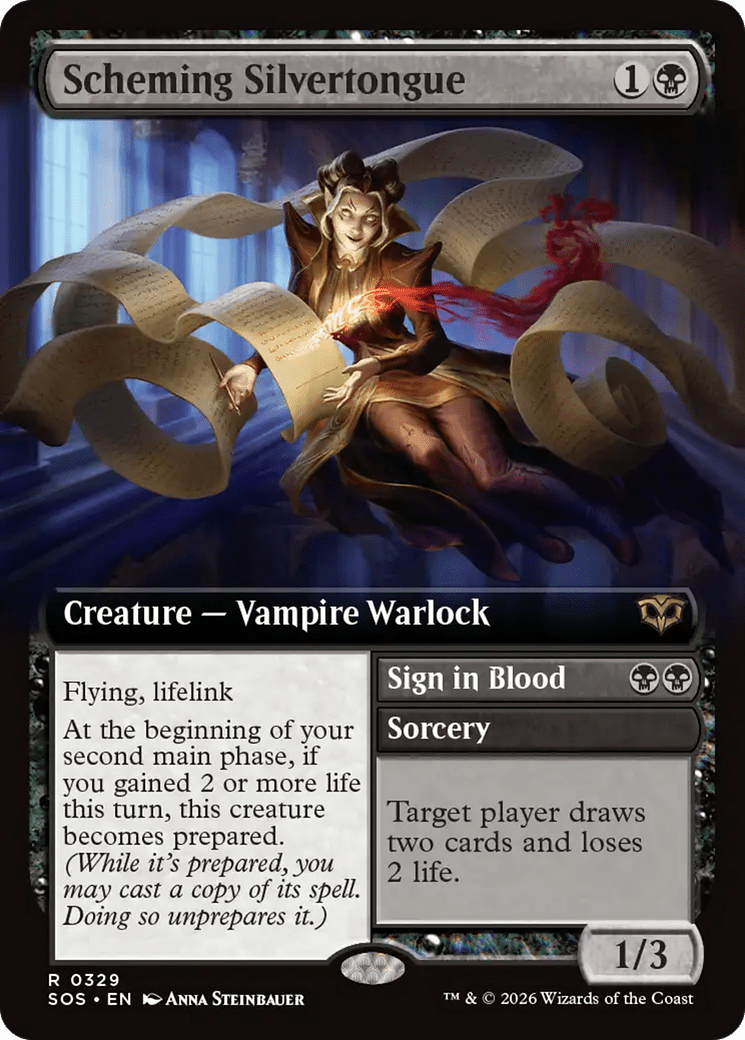 Scheming Silvertongue (Extended Art) [Secrets of Strixhaven] MTG Single Magic: The Gathering  | Multizone: Comics And Games