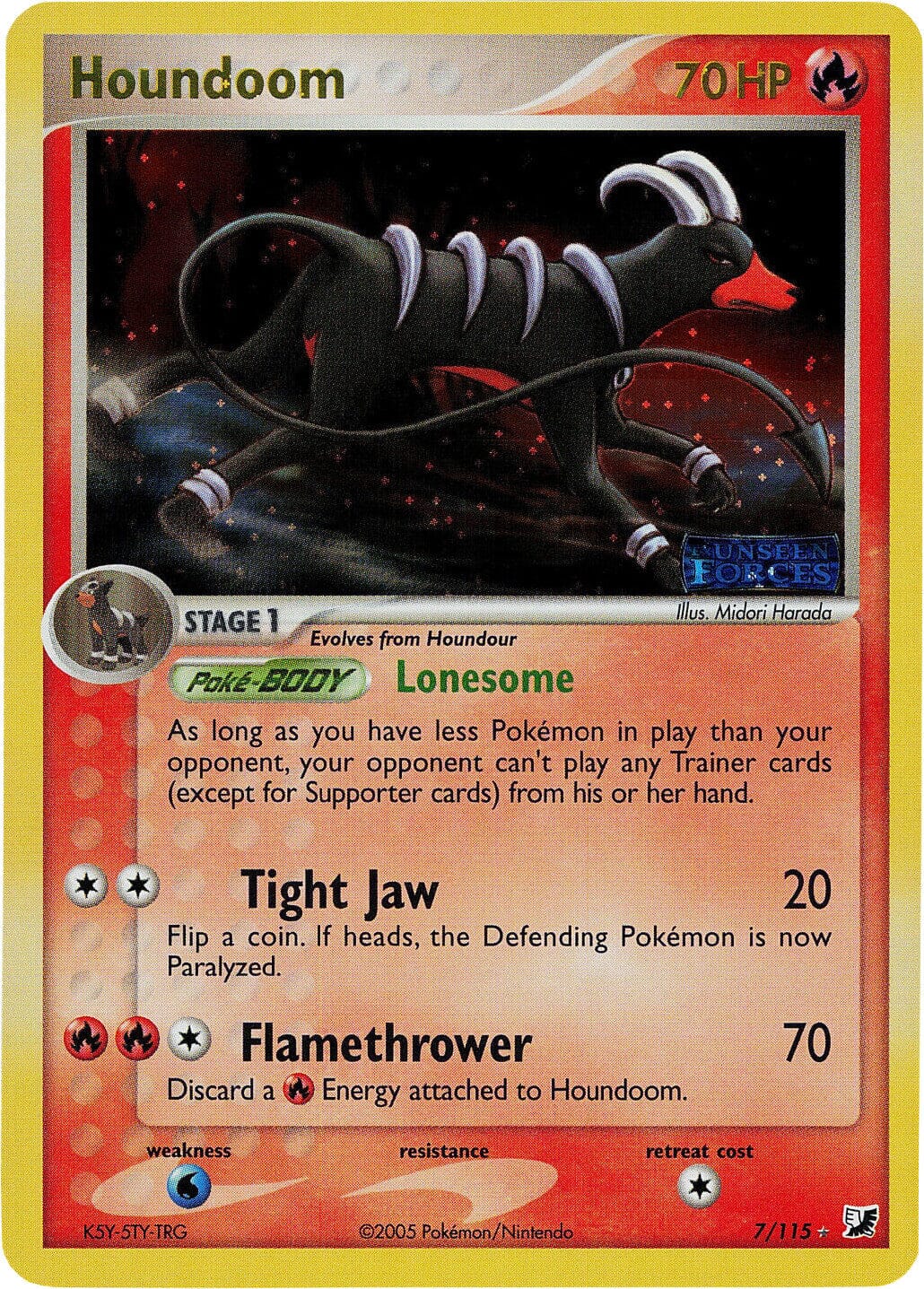Houndoom (7/115) (Stamped) [EX: Unseen Forces] Pokemon Single Pokémon  | Multizone: Comics And Games