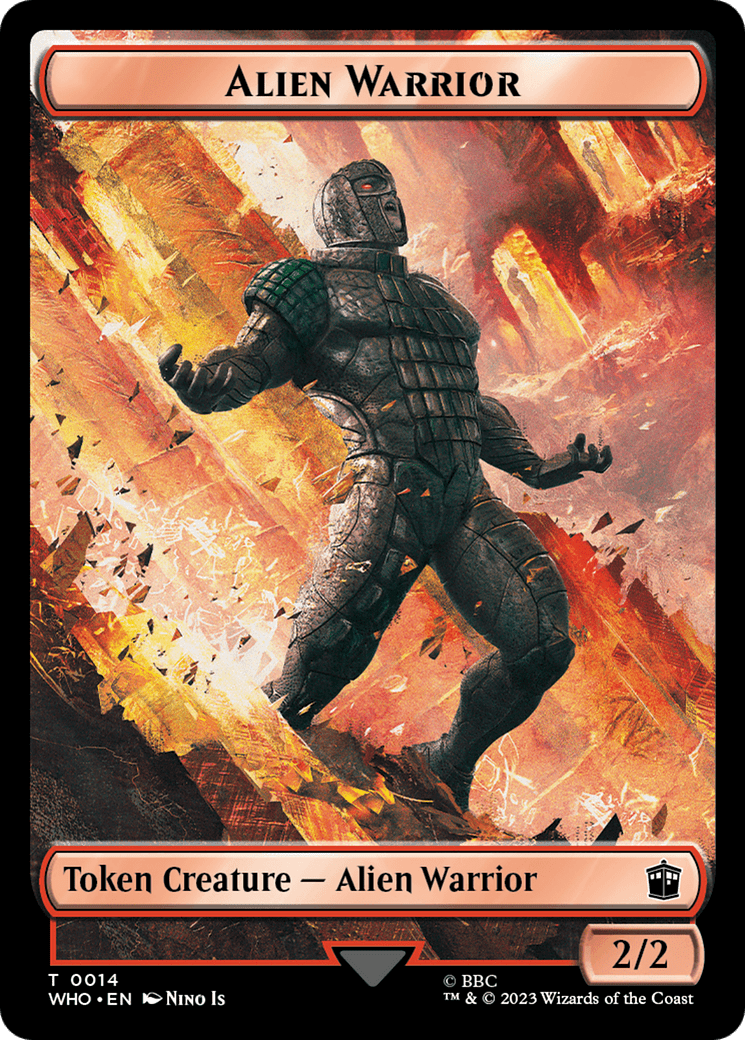 Alien Warrior // Treasure (0030) Double-Sided Token [Doctor Who Tokens] MTG Single Magic: The Gathering  | Multizone: Comics And Games