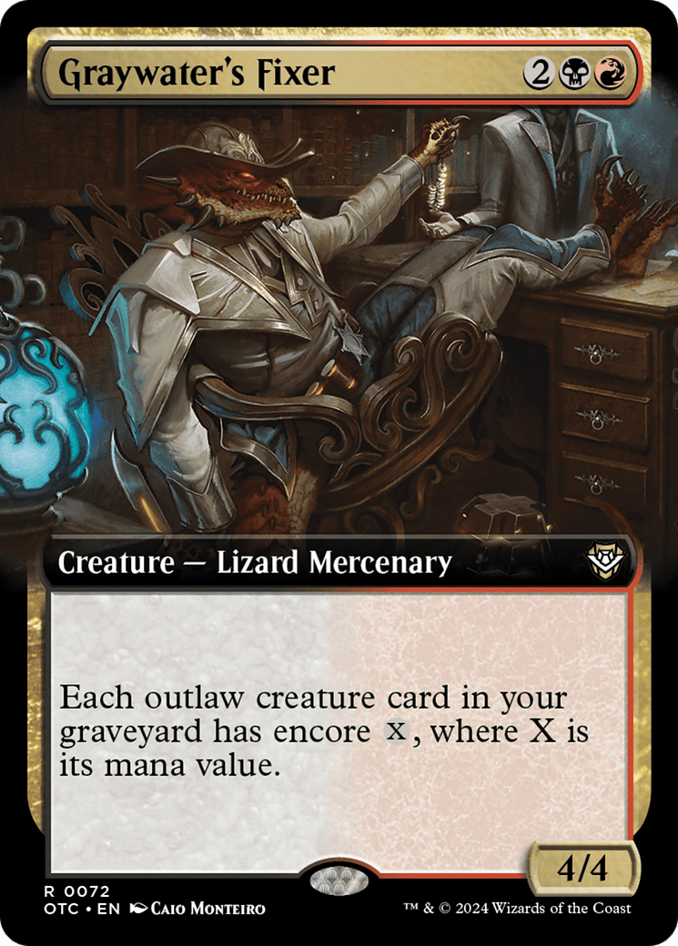 Graywater's Fixer (Extended Art) [Outlaws of Thunder Junction Commander] MTG Single Magic: The Gathering  | Multizone: Comics And Games