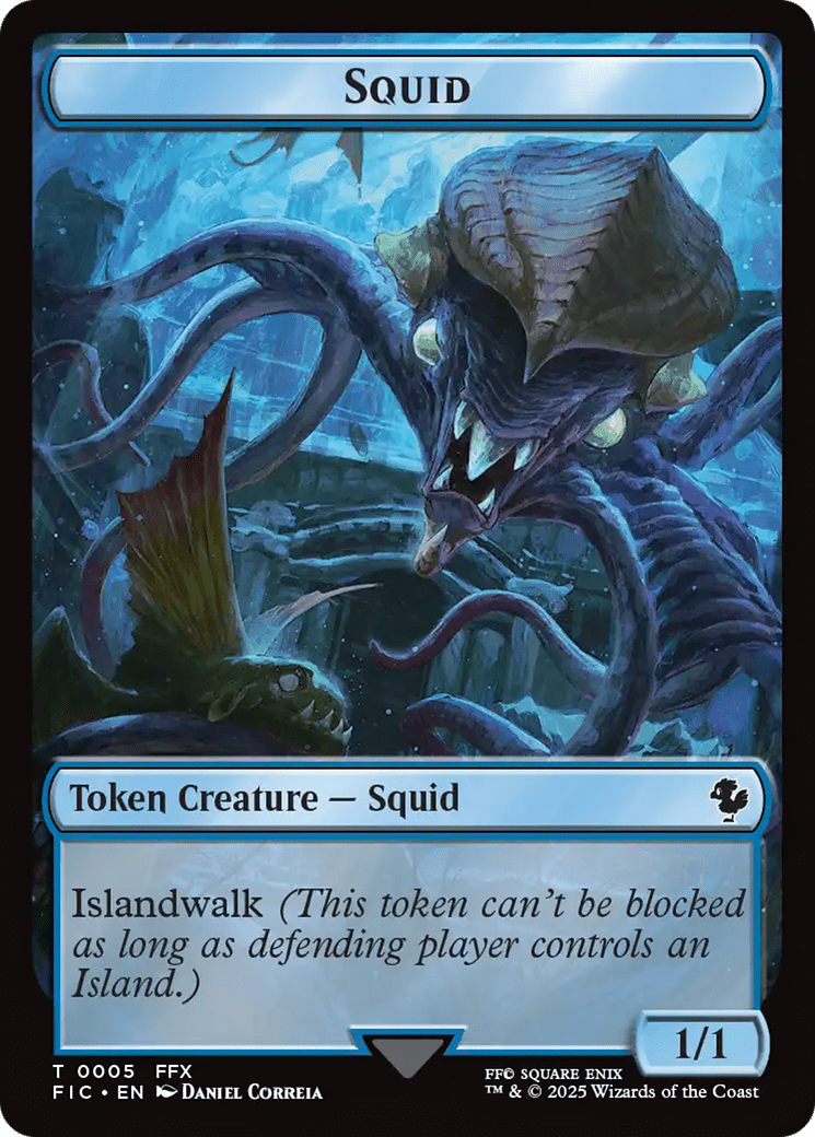 Spirit // Squid Double-Sided Token (Surge Foil) [FINAL FANTASY Commander Tokens] MTG Single Magic: The Gathering  | Multizone: Comics And Games