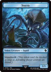 Spirit // Squid Double-Sided Token (Surge Foil) [FINAL FANTASY Commander Tokens] MTG Single Magic: The Gathering  | Multizone: Comics And Games
