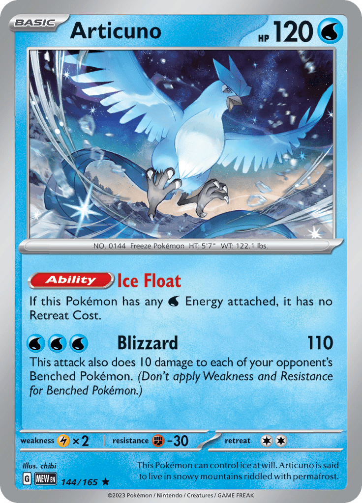 Articuno (144/165) [Scarlet & Violet 151] Pokemon Single Pokémon  | Multizone: Comics And Games