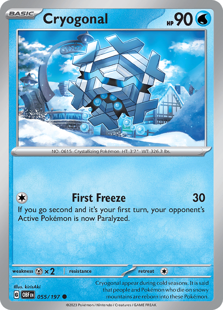 Cryogonal (055/197) [Scarlet & Violet: Obsidian Flames] Pokemon Single Pokémon  | Multizone: Comics And Games