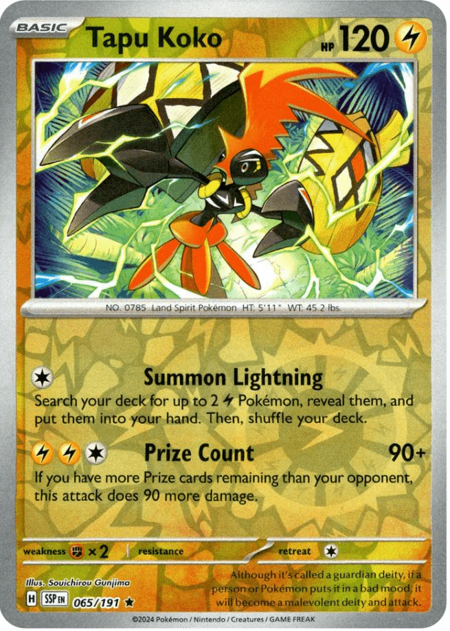 Tapu Koko (065/191) [Scarlet & Violet: Surging Sparks] Pokemon Single Pokémon  | Multizone: Comics And Games