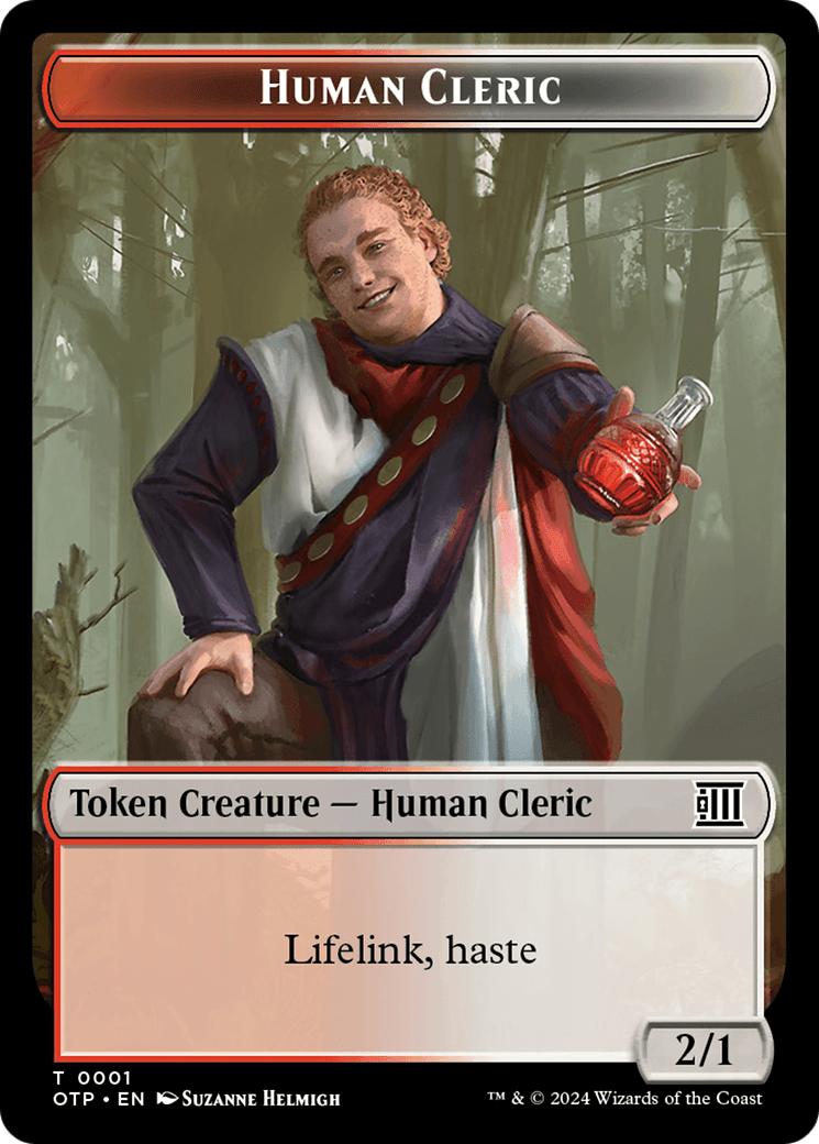 Human Cleric Token [Outlaws of Thunder Junction: Breaking News Tokens] MTG Single Magic: The Gathering  | Multizone: Comics And Games