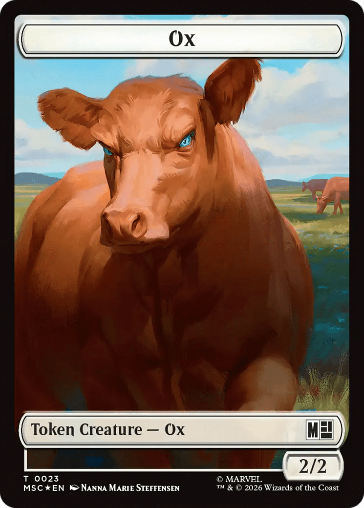 Ox (023) // Construct (030) Double-Sided Token (Surge Foil) [Marvel Super Heroes Commander Tokens] MTG Single Magic: The Gathering  | Multizone: Comics And Games