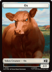 Ox (023) // Construct (030) Double-Sided Token (Surge Foil) [Marvel Super Heroes Commander Tokens] MTG Single Magic: The Gathering  | Multizone: Comics And Games