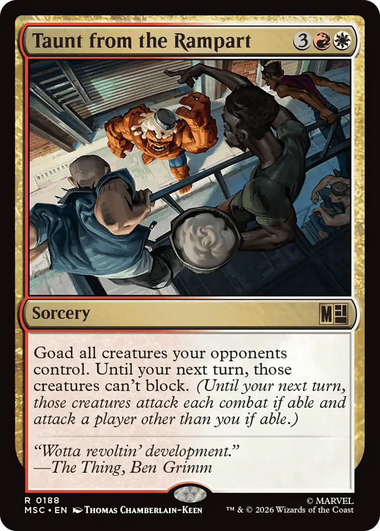 Taunt from the Rampart (Surge Foil) [Marvel Super Heroes Commander] MTG Single Magic: The Gathering  | Multizone: Comics And Games