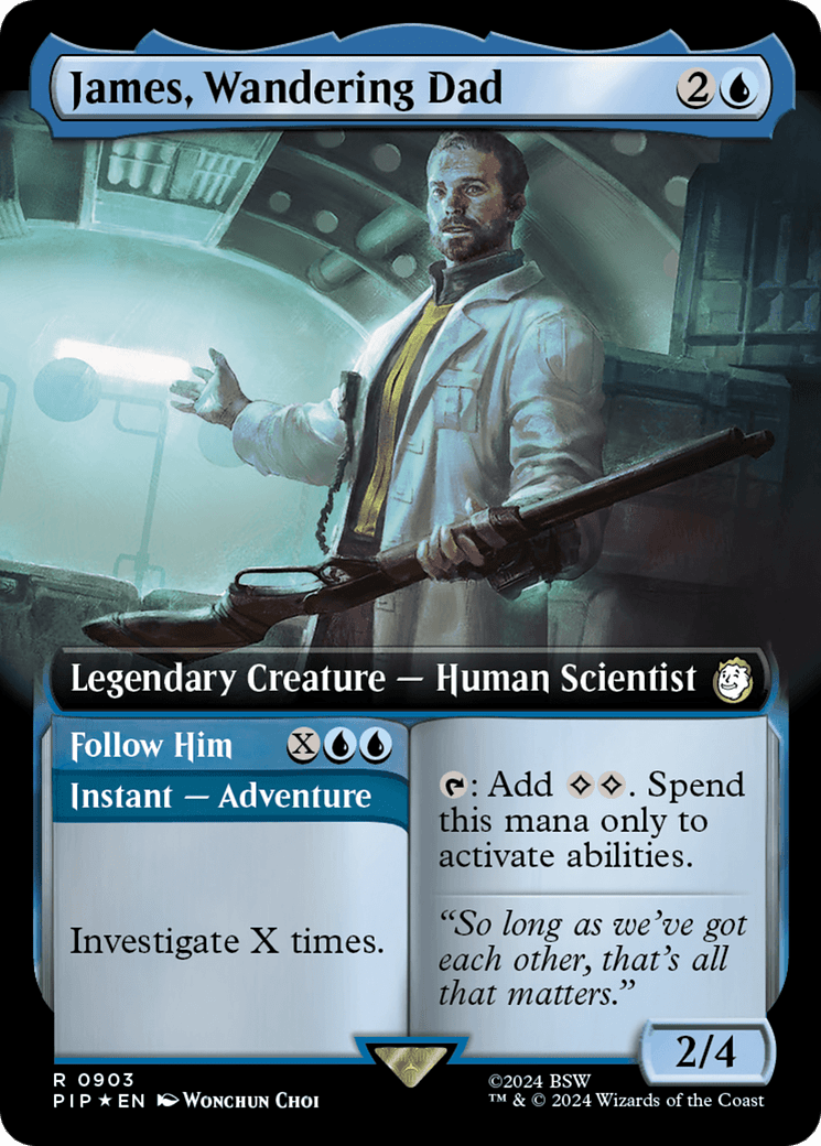 James, Wandering Dad // Follow Him (Extended Art) (Surge Foil) [Fallout] MTG Single Magic: The Gathering  | Multizone: Comics And Games