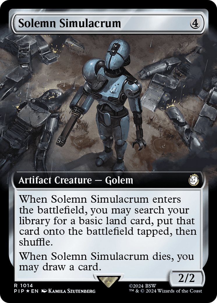Solemn Simulacrum (Extended Art) (Surge Foil) [Fallout] MTG Single Magic: The Gathering  | Multizone: Comics And Games
