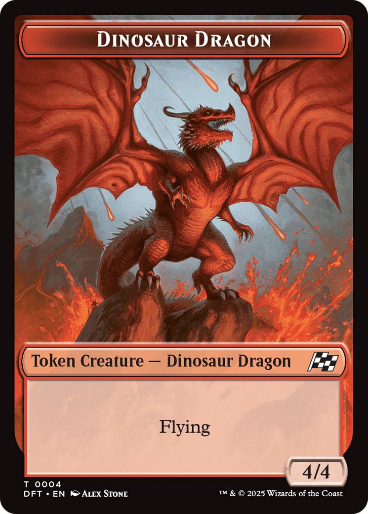 Dinosaur Dragon // Treasure Double-Sided Token [Aetherdrift Tokens] MTG Single Magic: The Gathering  | Multizone: Comics And Games