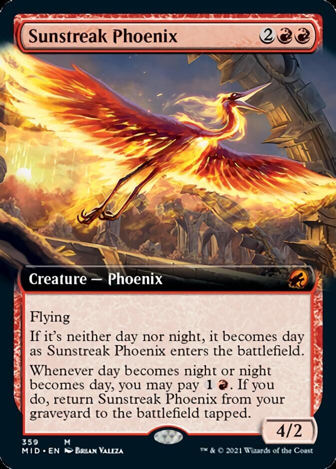 Sunstreak Phoenix (Extended Art) [Innistrad: Midnight Hunt] MTG Single Magic: The Gathering  | Multizone: Comics And Games