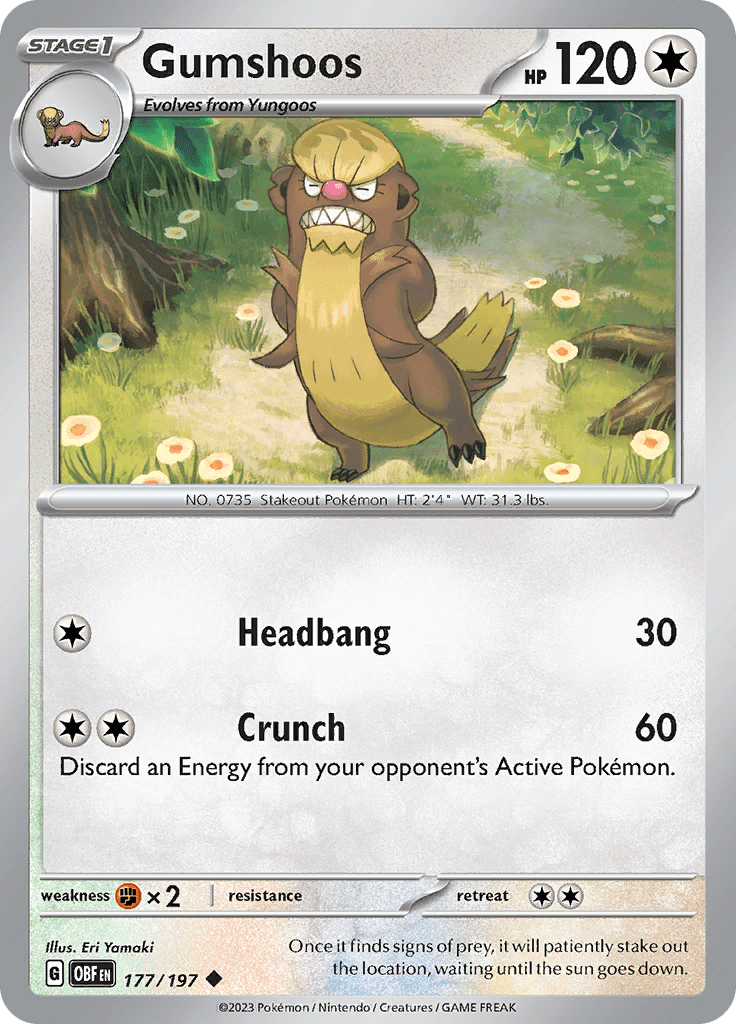 Gumshoos (177/197) [Scarlet & Violet: Obsidian Flames] Pokemon Single Pokémon  | Multizone: Comics And Games