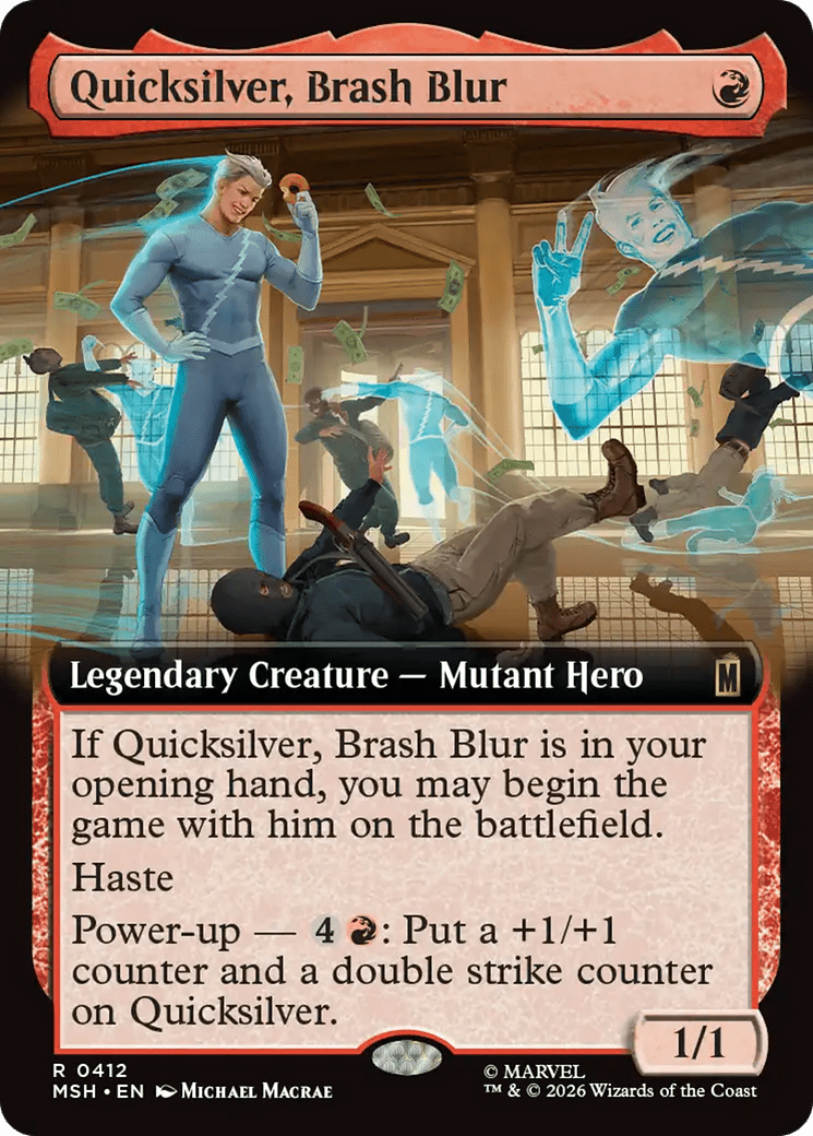 Quicksilver, Brash Blur (Extended Art) [Marvel Super Heroes] MTG Single Magic: The Gathering  | Multizone: Comics And Games