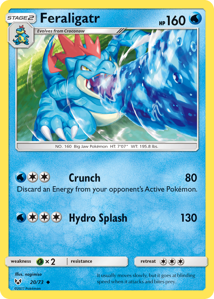 Feraligatr (20/73) [Sun & Moon: Shining Legends] Pokemon Single Pokémon  | Multizone: Comics And Games