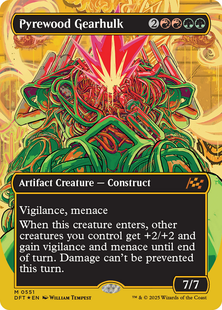 Pyrewood Gearhulk (Borderless) (First-Place Foil) [Aetherdrift] MTG Single Magic: The Gathering  | Multizone: Comics And Games