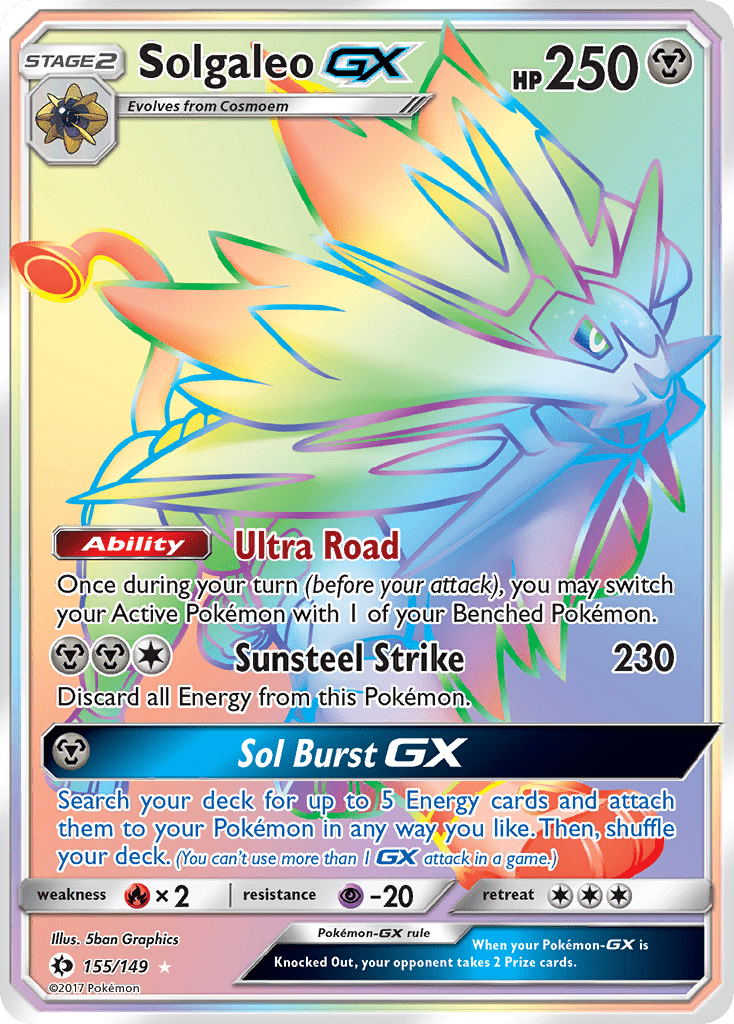 Solgaleo GX (155/149) [Sun & Moon: Base Set] Pokemon Single Pokémon  | Multizone: Comics And Games