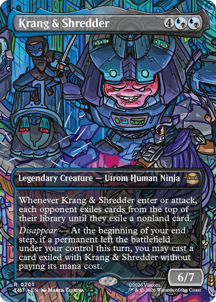 Krang & Shredder (Borderless) [Teenage Mutant Ninja Turtles] MTG Single Magic: The Gathering  | Multizone: Comics And Games