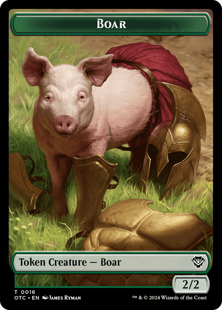 Boar // Manifest Double-Sided Token [Outlaws of Thunder Junction Commander Tokens] MTG Single Magic: The Gathering  | Multizone: Comics And Games