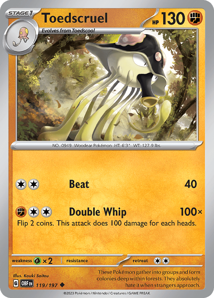 Toedscruel (119/197) [Scarlet & Violet: Obsidian Flames] Pokemon Single Pokémon  | Multizone: Comics And Games