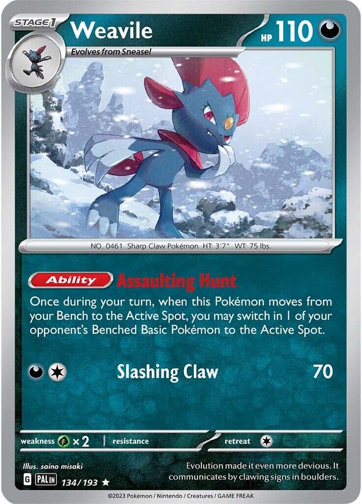 Weavile (134/193) [Scarlet & Violet: Paldea Evolved] Pokemon Single Pokémon  | Multizone: Comics And Games