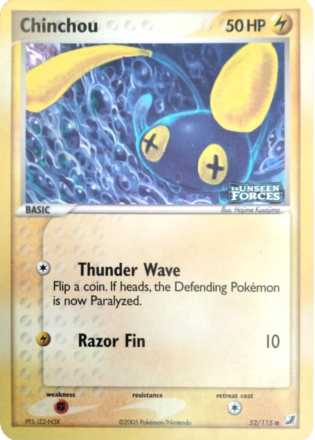 Chinchou (52/115) (Stamped) [EX: Unseen Forces] Pokemon Single Pokémon  | Multizone: Comics And Games