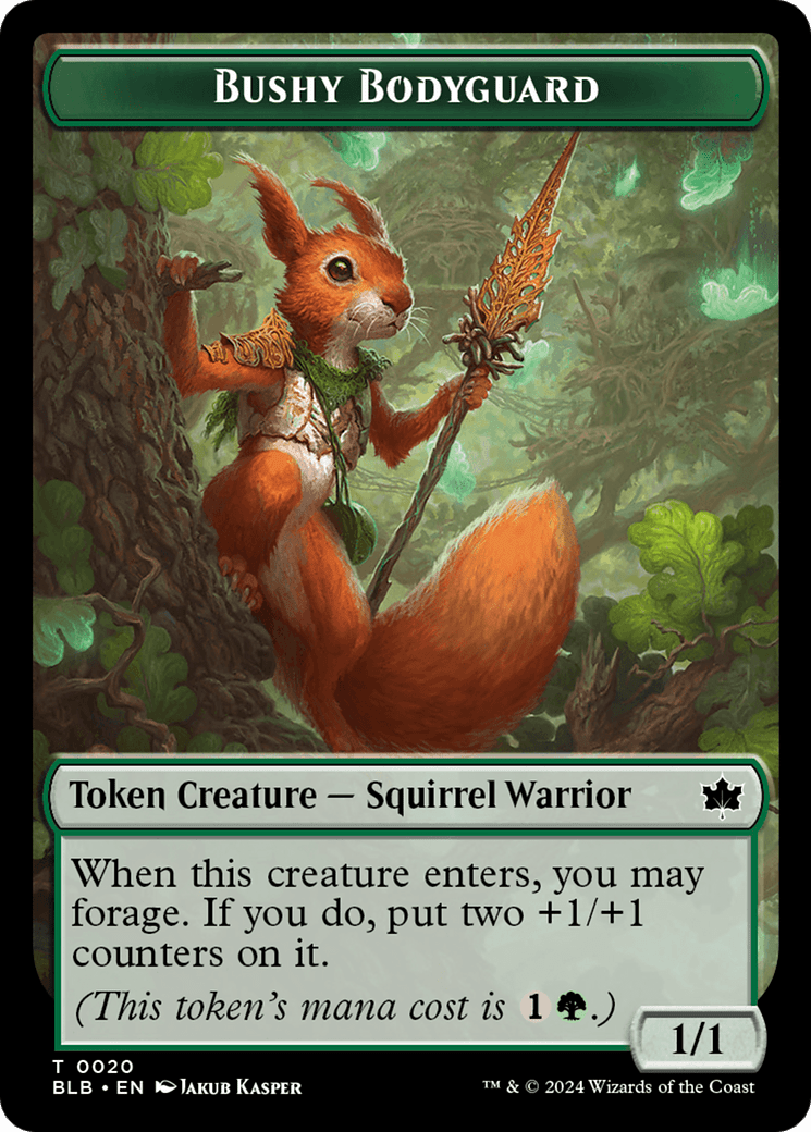 Food // Bushy Bodyguard Double-Sided Token [Bloomburrow Tokens] MTG Single Magic: The Gathering  | Multizone: Comics And Games