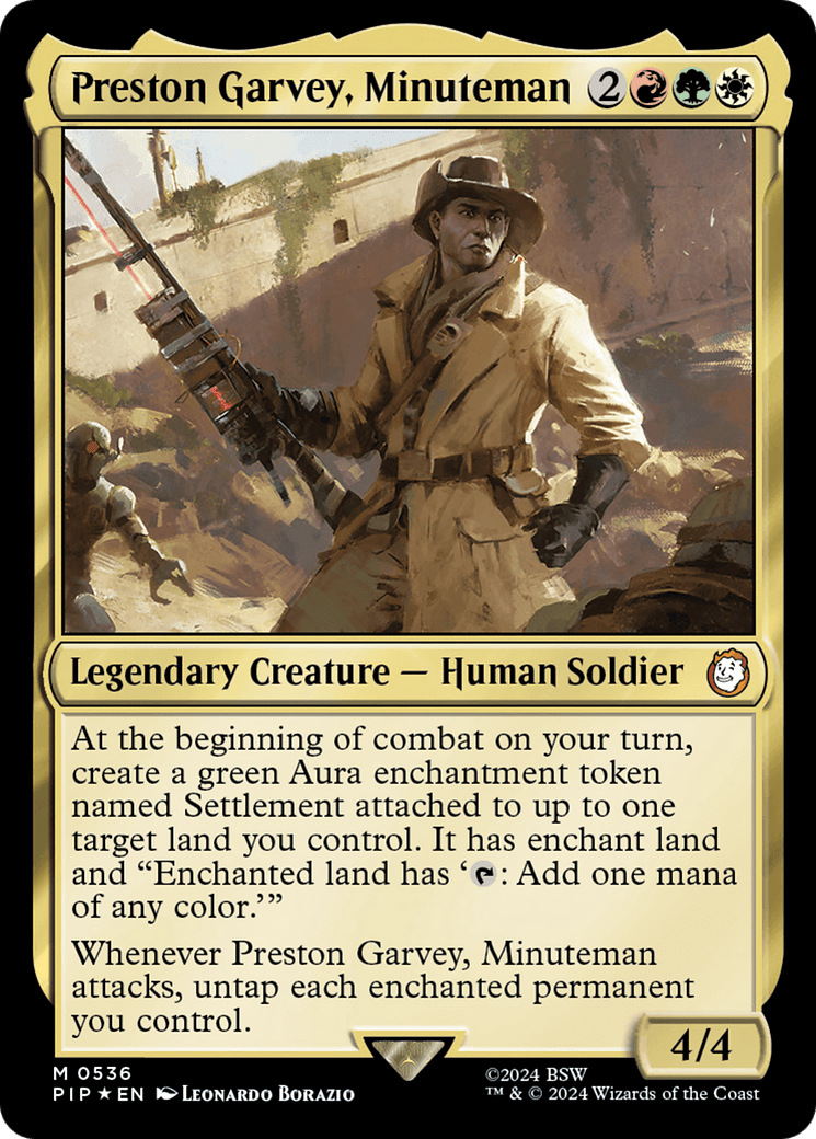 Preston Garvey, Minuteman (Surge Foil) [Fallout] MTG Single Magic: The Gathering  | Multizone: Comics And Games