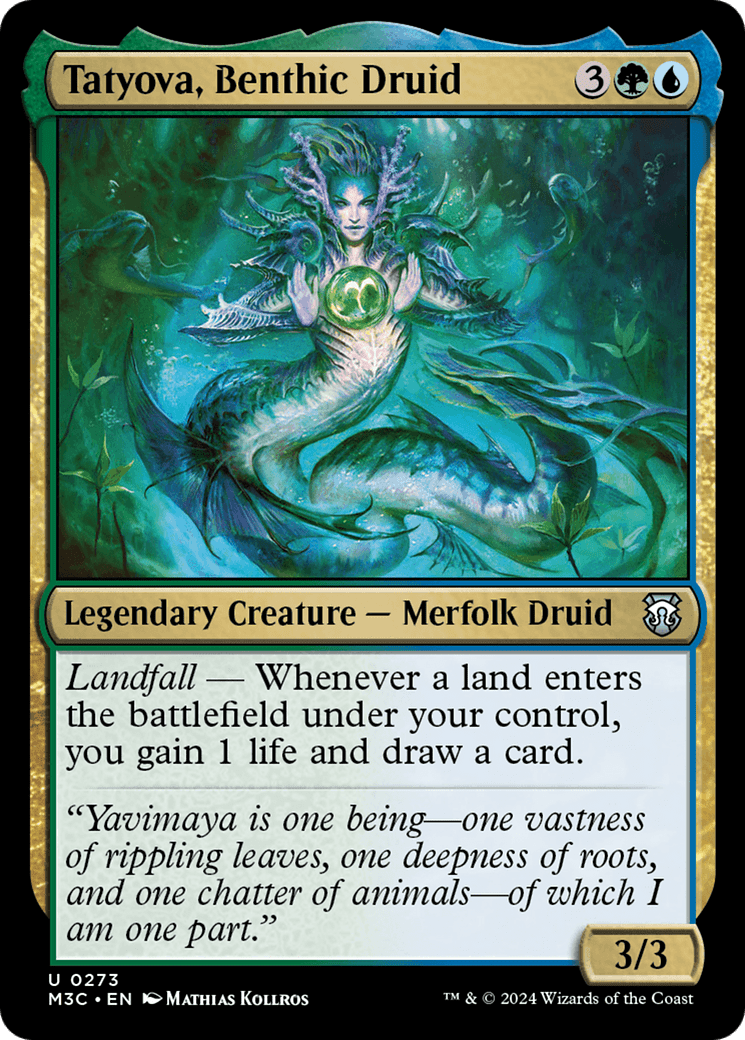 Tatyova, Benthic Druid (Ripple Foil) [Modern Horizons 3 Commander] MTG Single Magic: The Gathering  | Multizone: Comics And Games