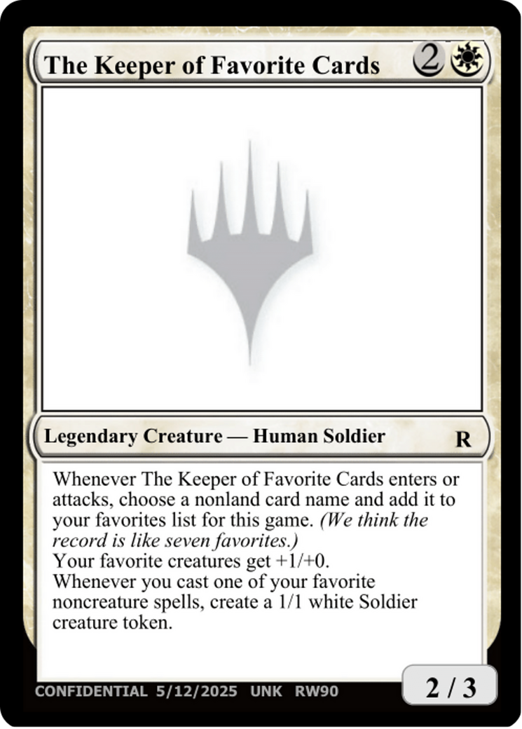 The Keeper of Favorite Cards (5/12/2025) [Unknown Event] | Multizone: Comics And Games