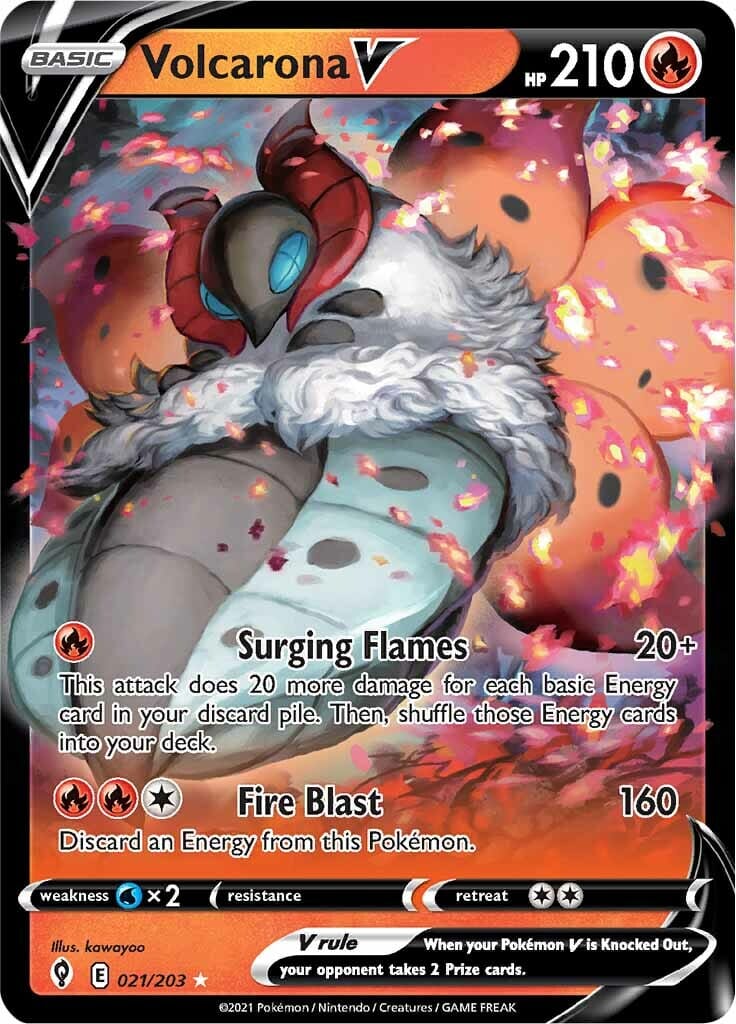 Volcarona V (021/203) [Sword & Shield: Evolving Skies] Pokemon Single Pokémon  | Multizone: Comics And Games