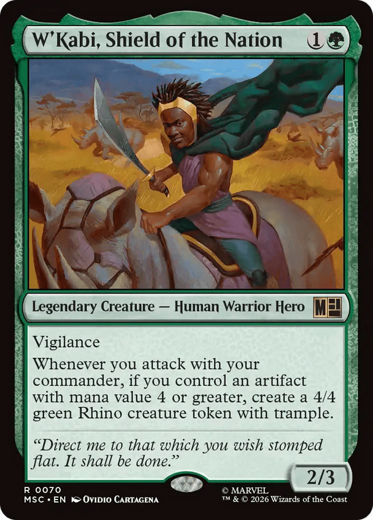 W'Kabi, Shield of the Nation (Surge Foil) [Marvel Super Heroes Commander] MTG Single Magic: The Gathering  | Multizone: Comics And Games