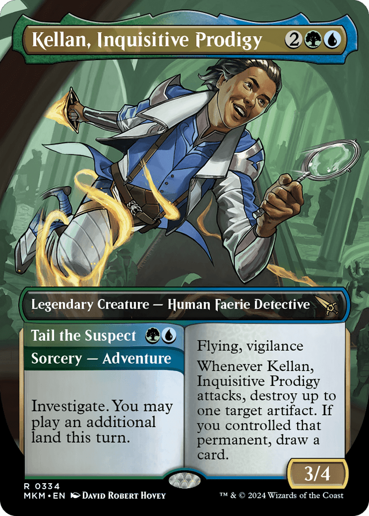 Kellan, Inquisitive Prodigy // Tail the Suspect (Borderless) [Murders at Karlov Manor] MTG Single Magic: The Gathering  | Multizone: Comics And Games