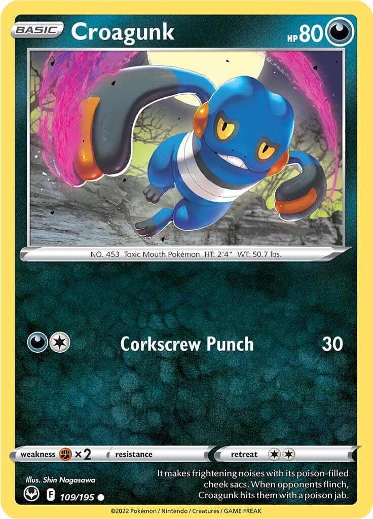 Croagunk (109/195) [Sword & Shield: Silver Tempest] Pokemon Single Pokémon  | Multizone: Comics And Games