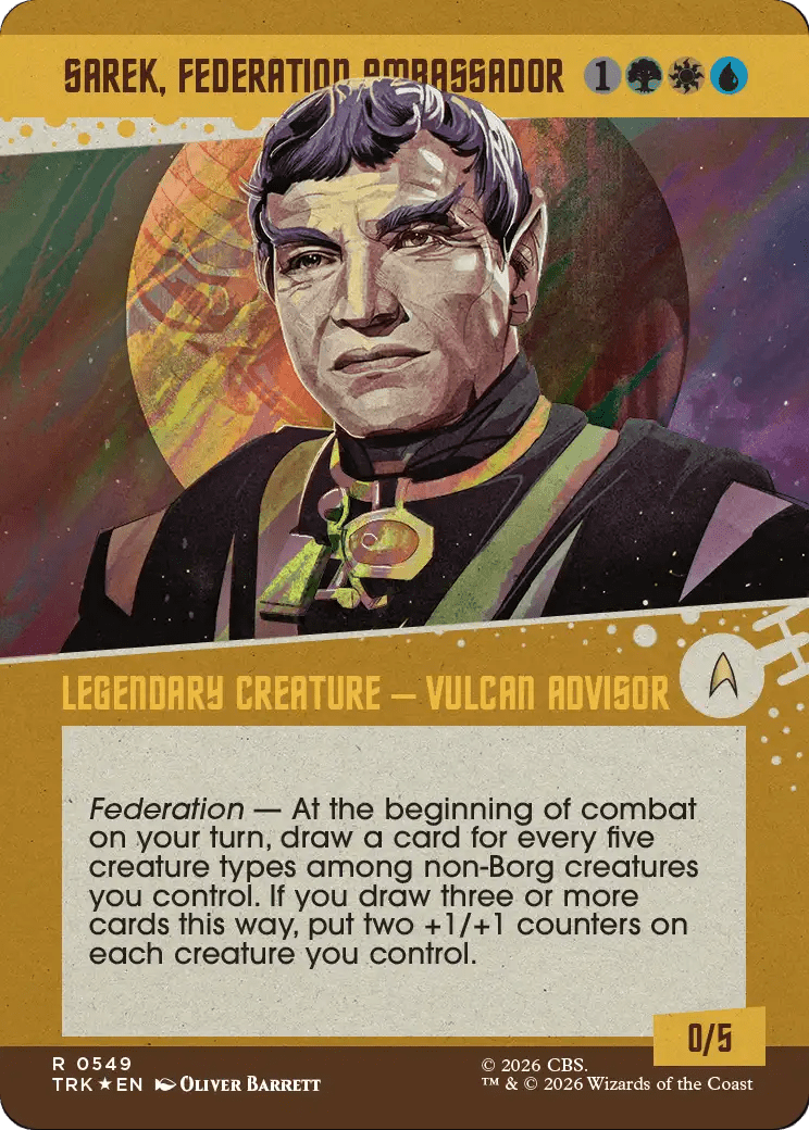Sarek, Federation Ambassador (Showcase) (Surge Foil) [Star Trek] MTG Single Magic: The Gathering  | Multizone: Comics And Games