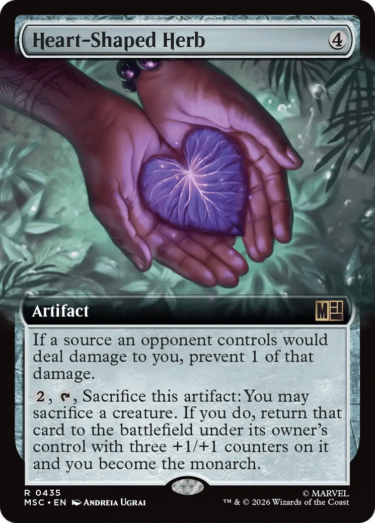 Heart-Shaped Herb (Extended Art) [Marvel Super Heroes Commander] MTG Single Magic: The Gathering  | Multizone: Comics And Games