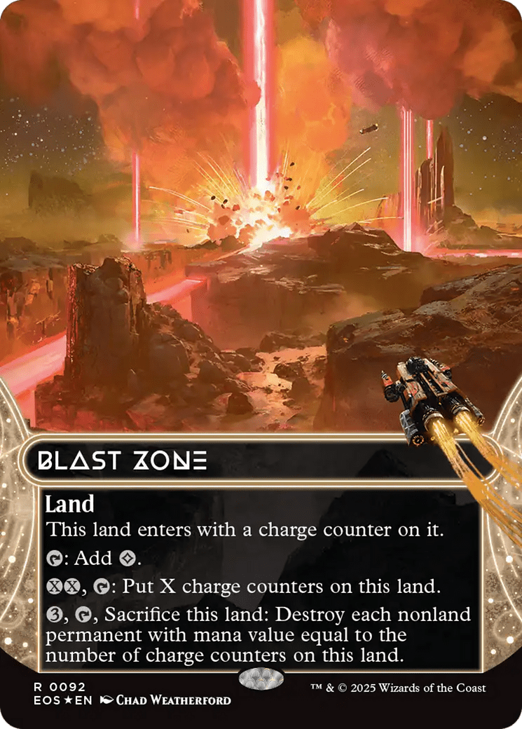 Blast Zone (0092) (Borderless) (Fracture Foil) [Edge of Eternities: Stellar Sights] MTG Single Magic: The Gathering  | Multizone: Comics And Games