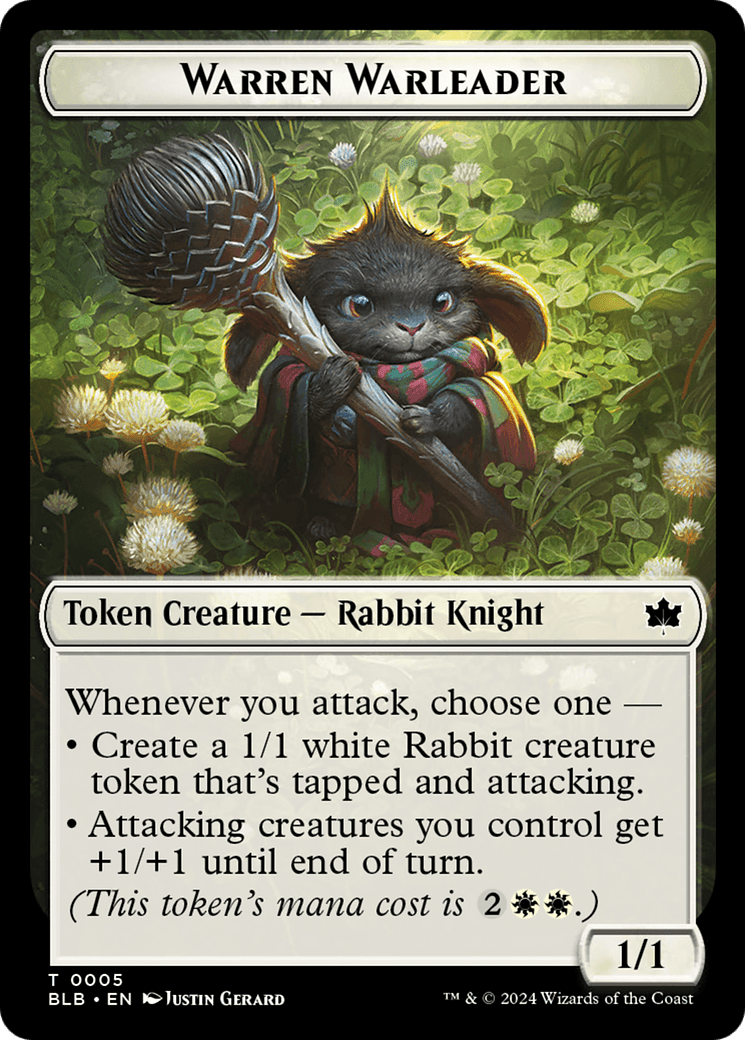 Bat // Warren Warleader Double-Sided Token [Bloomburrow Tokens] MTG Single Magic: The Gathering  | Multizone: Comics And Games