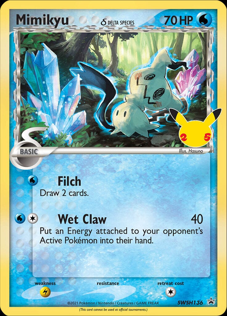 Mimikyu (SWSH136) (Delta Species) (Celebrations) [Sword & Shield: Black Star Promos] Pokemon Single Pokémon  | Multizone: Comics And Games