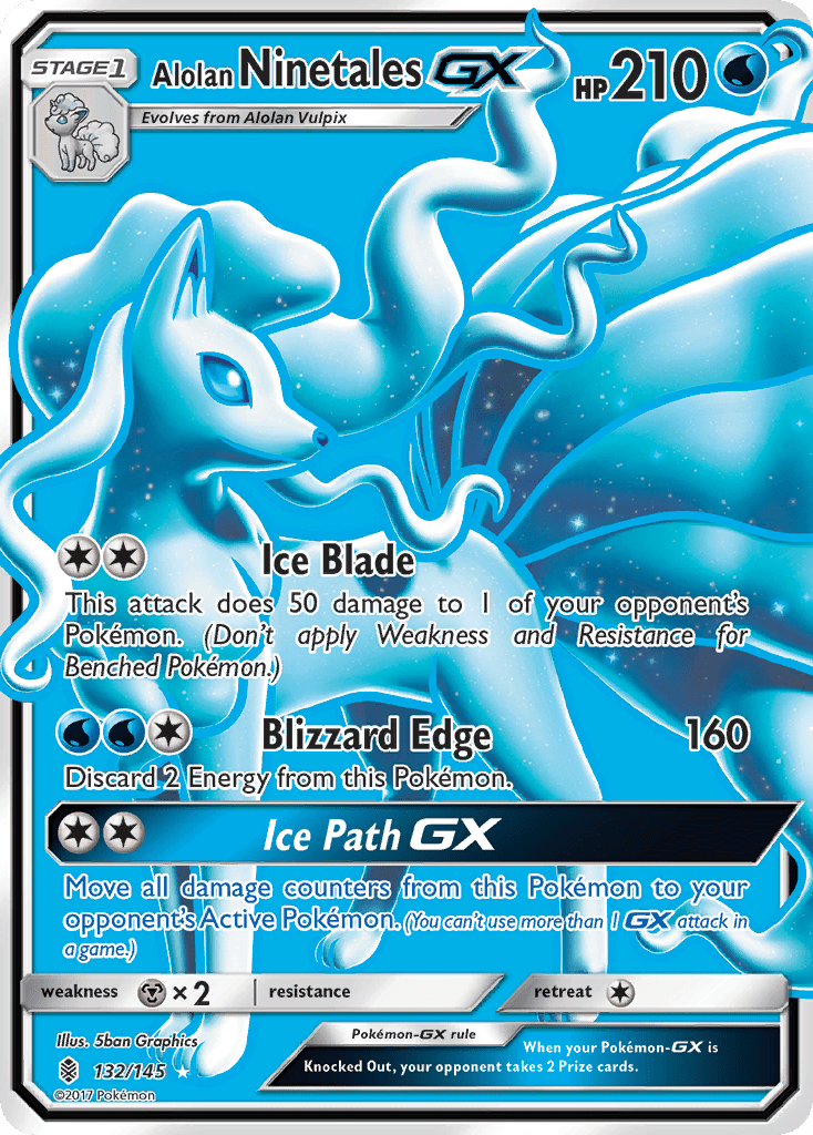 Alolan Ninetales GX (132/145) [Sun & Moon: Guardians Rising] Pokemon Single Pokémon  | Multizone: Comics And Games