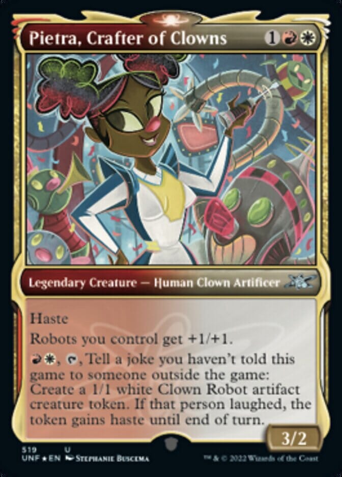 Pietra, Crafter of Clowns (Showcase) (Galaxy Foil) [Unfinity] MTG Single Magic: The Gathering  | Multizone: Comics And Games