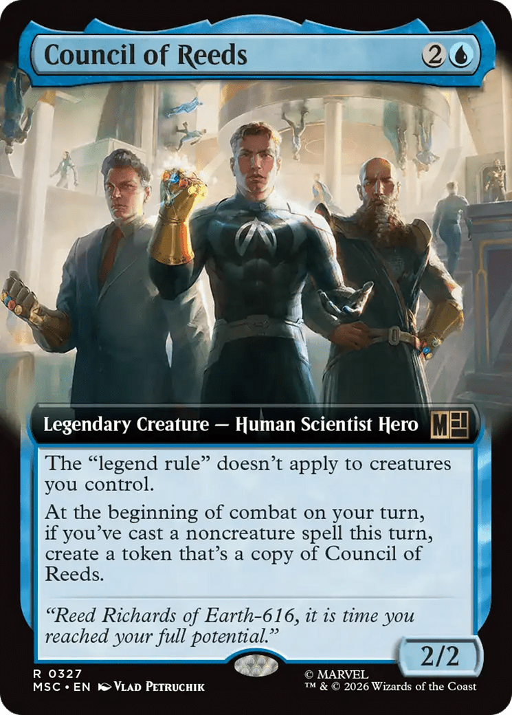 Council of Reeds (Extended Art) [Marvel Super Heroes Commander] MTG Single Magic: The Gathering  | Multizone: Comics And Games